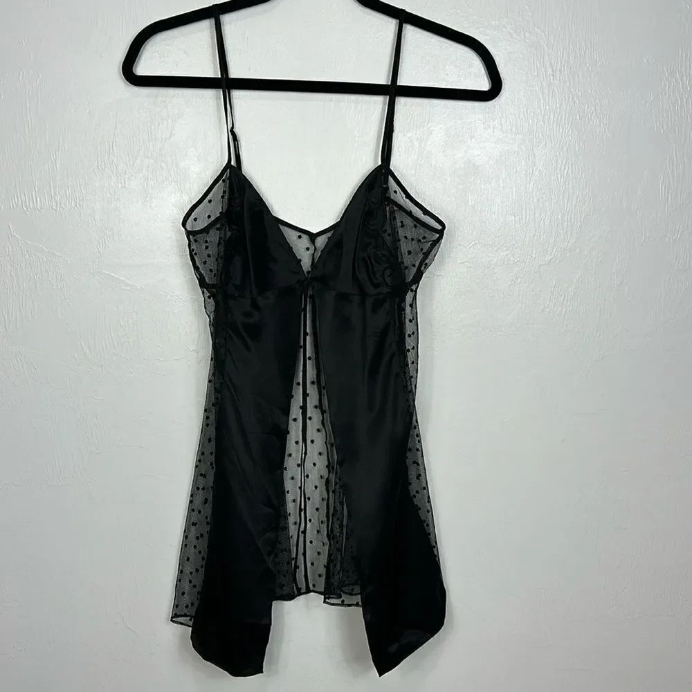 Victoria's Secret Vintage Y2K Silk Mesh Open Front Butterfly Wing Babydoll M